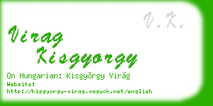 virag kisgyorgy business card